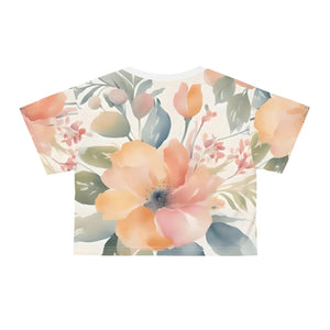 Pastel Flowers Crop Tee - Soft Color Polyester - Dipaliz - T-shirts