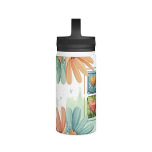 Stainless Steel Water Bottle Soft Colored Florals - Dipaliz - Bottles