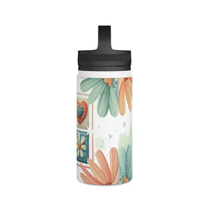 Stainless Steel Water Bottle Soft Colored Florals - Dipaliz - Bottles
