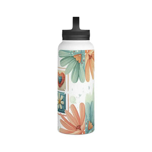 Stainless Steel Water Bottle Soft Colored Florals - Dipaliz - Bottles