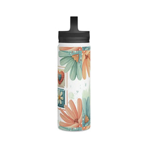 Stainless Steel Water Bottle Soft Colored Florals - Dipaliz - Bottles