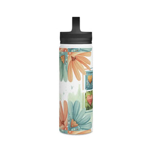 Stainless Steel Water Bottle Soft Colored Florals - Dipaliz - Bottles
