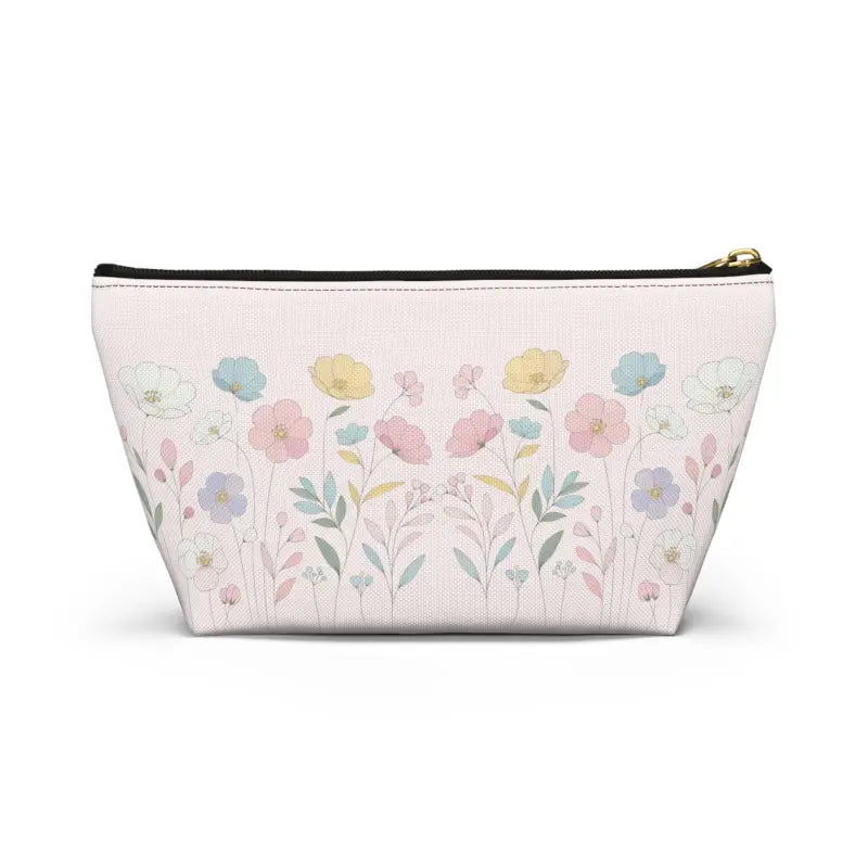 Soft Pink Delicate Flowers: Sophisticated Accessory Pouch - Bags