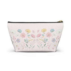 Pink Delicate Flowers Cosmetic Pouch - Soft Organizer - Dipaliz - & Toiletry Bags