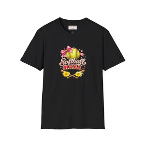 Cute Floral Softball Mom Tee - Lightweight Game Day - Dipaliz - T-shirts