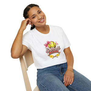 Cute Floral Softball Mom Tee - Lightweight Game Day - Dipaliz - T-shirts