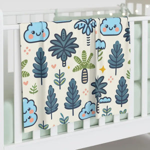 Baby Swaddle Blanket - Sublimation Printed Palm Trees - Dipaliz - 30’’ × 40’’ / White - Swaddling Blankets