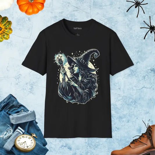 Softstyle Unisex Tee: Halloween Witch Fashion Trends 2024 - Black / s T-shirt