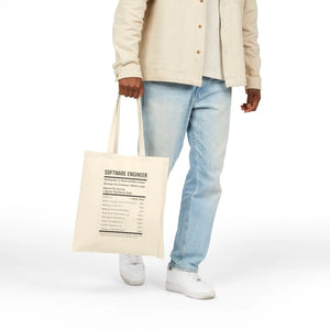 Software Engineer Recipe Tote, Funny Coding Resume Canvas Bag - Bags