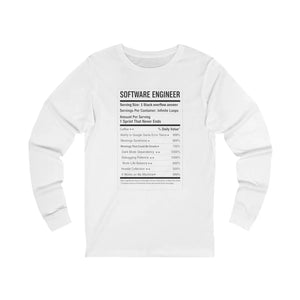 Software Engineer Resume Style Long Sleeve Tee - T-shirts - s