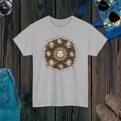 Unisex Solar System Heavy Cotton Tee - Sustainable Style - Sport Grey / s T-shirt