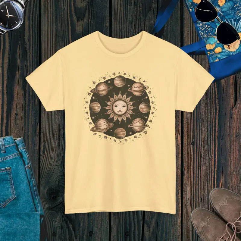 Unisex Solar System Heavy Cotton Tee - Sustainable Style - Yellow Haze / s T-shirt