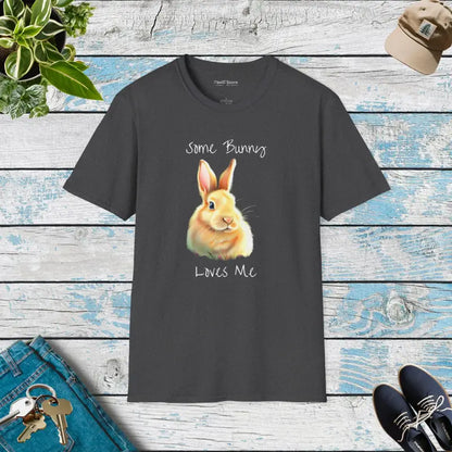 Unisex Funny T-shirt - Some Bunny Loves me for Easter! - Dark Heather / s T-shirt