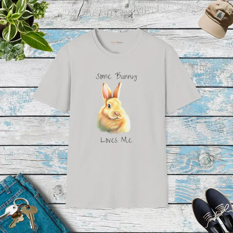 Unisex Funny T-shirt - Some Bunny Loves me for Easter! - Ice Grey / s T-shirt