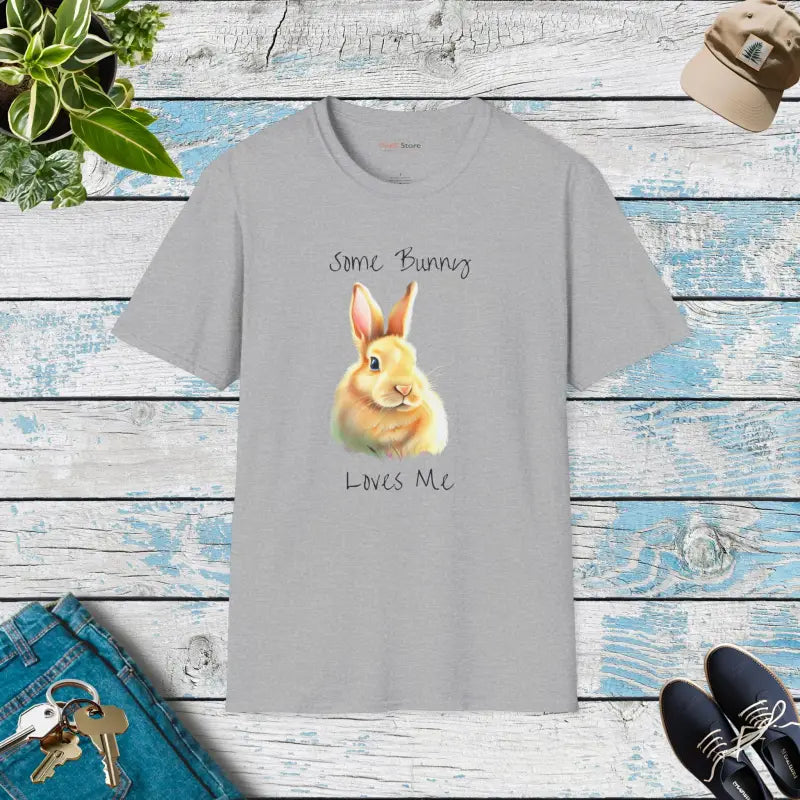 Unisex Funny T-shirt - Some Bunny Loves me for Easter! - Sport Grey / s T-shirt