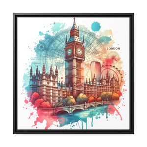 London City Map Matte Canvas - Bold Urban Wall Art - Dipaliz - 24″ x (square) / Black / 1.25’’ - Posters Prints &
