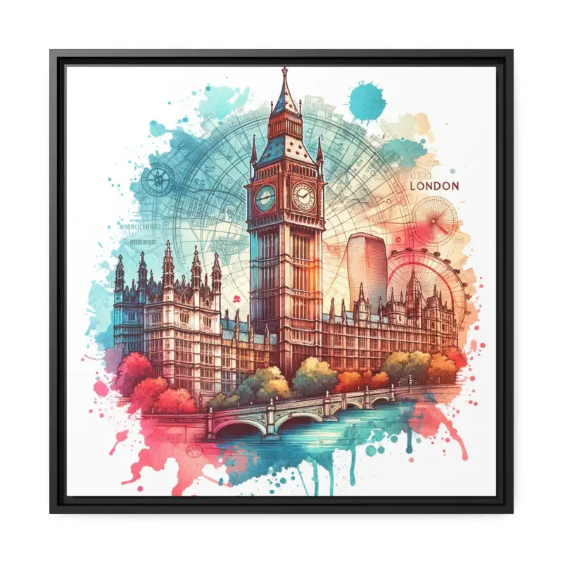 Transform your Space with a London City Matte Canvas - 24″ x (square) / Black / 1.25’’