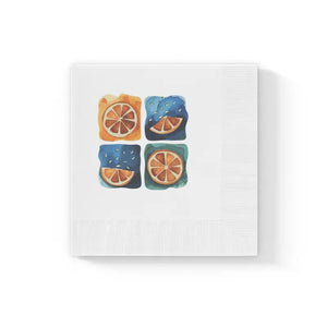 Paper Napkins - Slice of Lemon Design - Dipaliz - 4.8’’ x / White / 100 Pcs