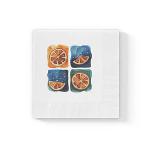 Paper Napkins - Slice of Lemon Design - Dipaliz - 6.5’’ x / White / 50 Pcs