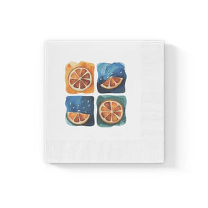 Paper Napkins - Slice of Lemon Design - Dipaliz - 6.5’’ x / White / 100 Pcs