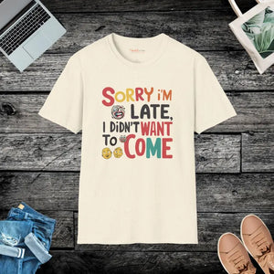 Tardy & Funny Comfy Tee - Cozy Cotton Delight - Dipaliz - Natural / s - T-shirts