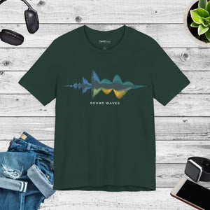 Unisex Jersey Short Sleeve Tee Sound Wave Design - Dipaliz - Forest / m - T-shirts