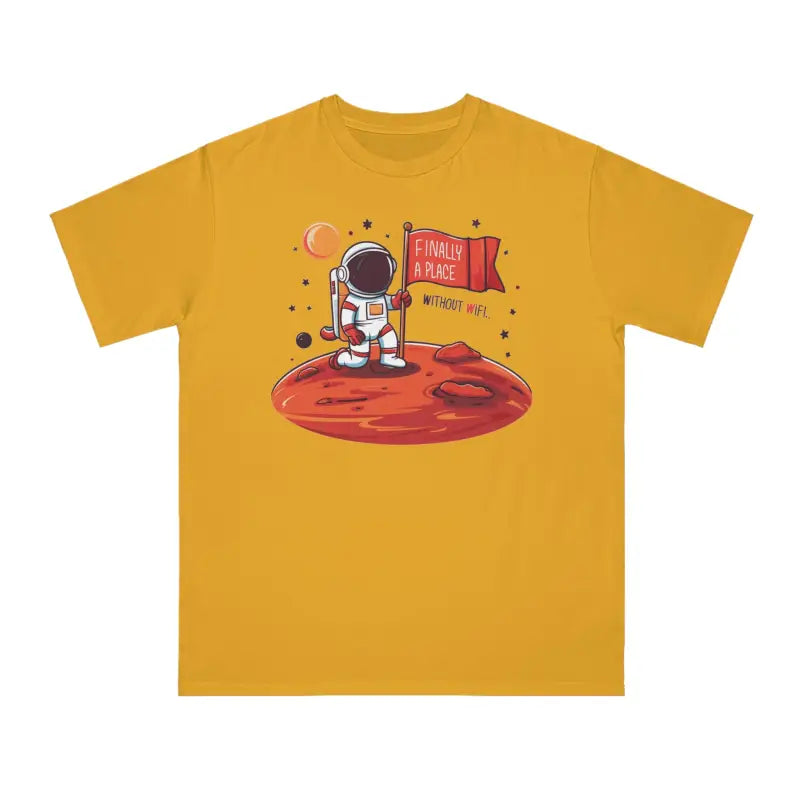 Space-age Cozy Sustainable Astronaut Tees with Wifi - T-shirt