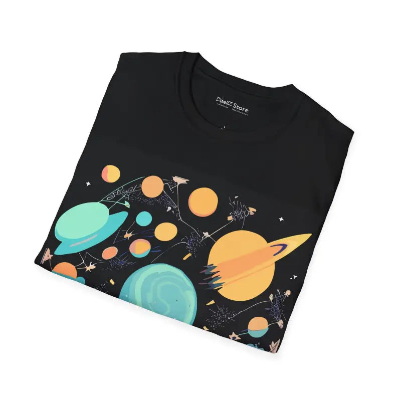 Space with Planets and Stars Unisex Softstyle T-shirt