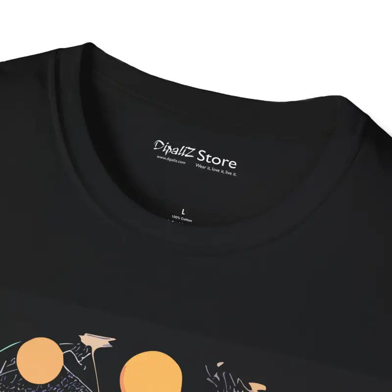 Space with Planets and Stars Unisex Softstyle T-shirt