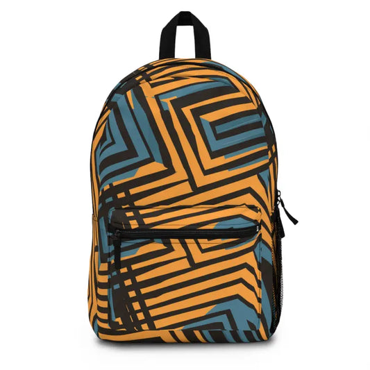 Spacious Abstract Lines Blue Backpack with Adjustable Shoulder Straps - one Size Bags