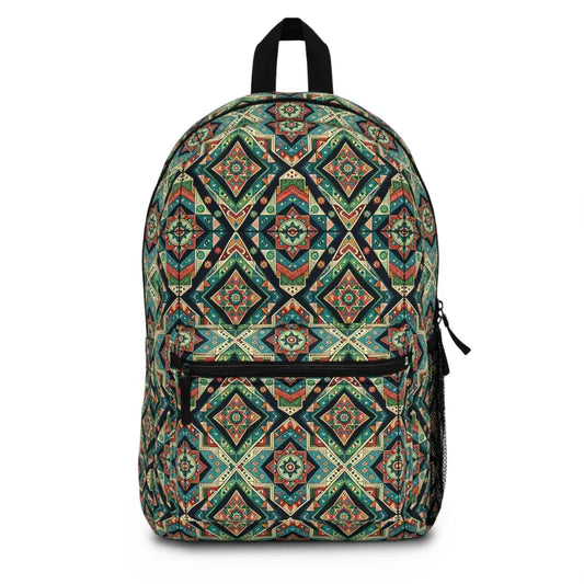 Vibrant Indian Patola Pattern Backpack: Roomy & Durable Gear - one Size Bags