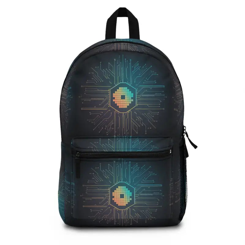 Level Up your Style with the Spacious Circuit Pattern Backpack! - one Size Bags