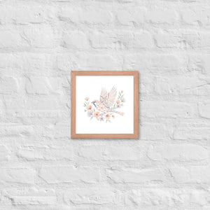 Framed Poster Sparrow with Florals Matte Black Frame Dipaliz - Red Oak / 10″×10″ - Posters
