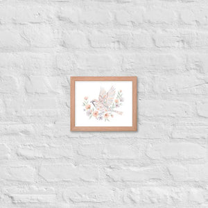 Framed Poster Sparrow with Florals Matte Black Frame Dipaliz - Red Oak / 8″×10″ - Posters