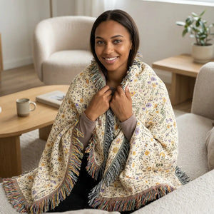 Speckled Woven Blanket Reversible Cozy Throw Dipaliz - Blankets