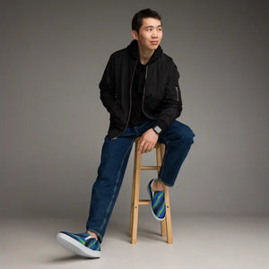 Men’s Slip-on Canvas Shoes Speed Lines Comfort Style - Dipaliz - 5 - Sneakers