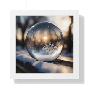 Framed Sphere Snowflake Vertical Poster - Premium Art - Dipaliz - 16″ x / White - Prints