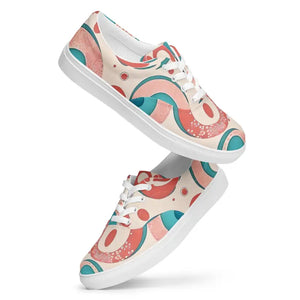 Canvas Shoes Women’s Lace Colorful Circles Bold Style - Dipaliz - Sneakers