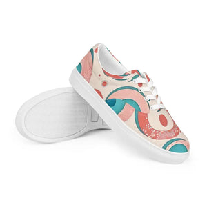 Canvas Shoes Women’s Lace Colorful Circles Bold Style - Dipaliz - 5 - Sneakers