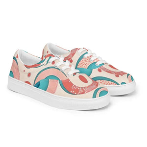 Canvas Shoes Women’s Lace Colorful Circles Bold Style - Dipaliz - Sneakers