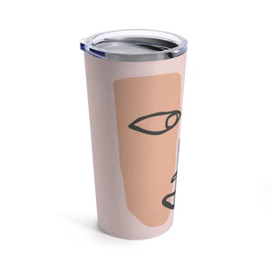 Abstract Face Pink Tumbler 20oz Stylish Drinkware - Dipaliz - Tumblers