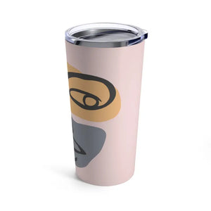 Abstract Face Pink Tumbler 20oz Stylish Drinkware - Dipaliz - Tumblers