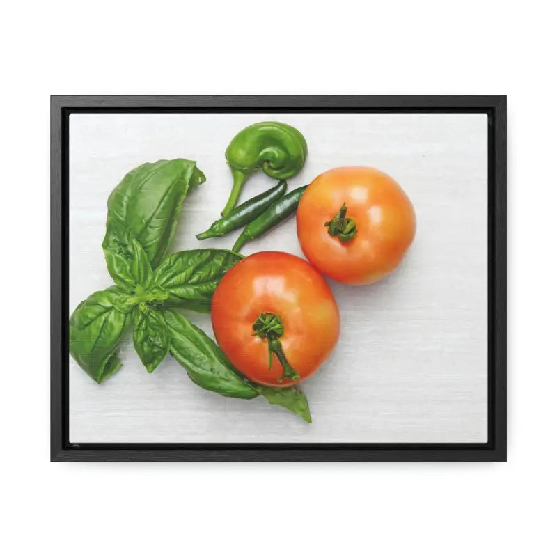 Upgrade with Modern Tomato Basil Gallery Canvas Wraps - 14″ x 11″ / Black / Premium (1.25″)