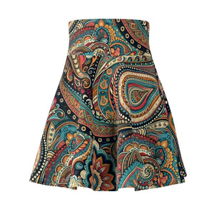 Paisley Patterned Skater Skirt - Vibrant Twirl Style - Dipaliz - Skirts