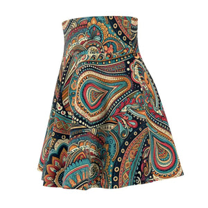 Paisley Patterned Skater Skirt - Vibrant Twirl Style - Dipaliz - Skirts