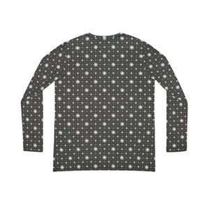 Long Sleeve v Neck Tee White Spiral Pattern Design - Dipaliz - T-shirts