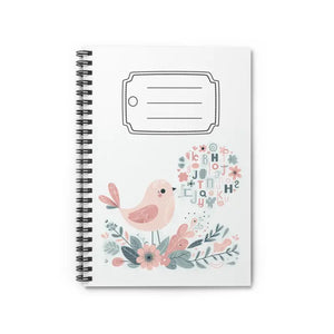 Ruled Line Spiral Notebook Pastel Flowers Journal - Dipaliz - one Size - Journals