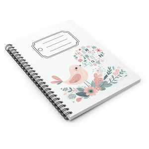 Ruled Line Spiral Notebook Pastel Flowers Journal - Dipaliz - one Size - Journals