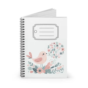 Ruled Line Spiral Notebook Pastel Flowers Journal - Dipaliz - one Size - Journals