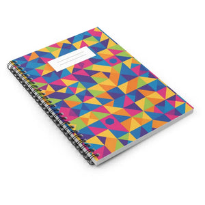 Spiral Notebook - Colorful Geometric Pattern Ruled Journal - Dipaliz - one Size - Paper Products